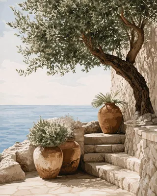 Immagine prodotto di Kit per dipingere ad olio su tela con numeri, soggetto: paesaggio, dimensioni 40 x 50 cm, per adulti