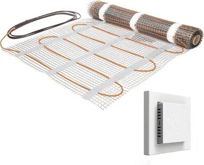 Productafbeelding van Elektrische vloerverwarmingsset 1 m² met wifi-thermostaat wit