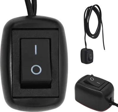 Obrázek produktu pro Vypínač, zapínací tlačítko na kabelu, černý, 12–24 V