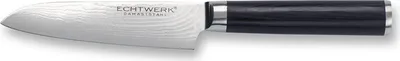 Produktbild von Echtwerk Damast Santokumesser, Santoku Messer, Kochmesser, Küchenmesser, Stahl / Pakka-Holz, Silber / Schwarz, 13 cm, EW-DM-0320