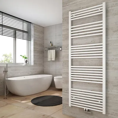 Produktbild von Heilmetz Badheizkörper Weiß 1600x600 mm, Handtuchtrockner aus Q195-Stahl, Mittelanschluss 50mm, 761W Handtuchheizkörper für Badezimmer Ohne heizstab