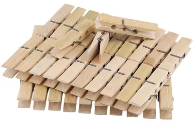Holz-Wäscheklammern 400 Stück, 6,1 x 1,1 cm, Bambus-Clips