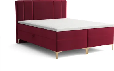 Produktbild von Emoebel24 Boxspringbett mit Topper und 2 Bettkasten, Polsterbett, Doppelbett 140x200 cm Ingolt Rotbraun