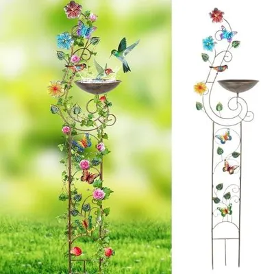 Produktbild von Dekoratives Vogelbad und Vogeltränke für Garten, Hof, Rasen, Hinterhof und Innenhof