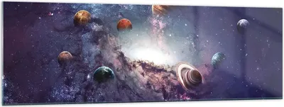 Produktbild von Bilder auf glas - Einteilig - Kosmos Planeten die Sterne - 160x50cm - Glasbilder - Wandbilder - Bilder - Wanddekoration aus Glas - Glas Bilder - Wandbild auf Glas - GAB160x50-4851
