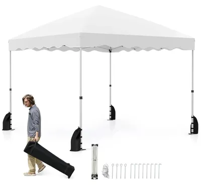 Produktbild von Gartenpavillon - Faltbares Partyzelt - Wasserdicht - Winterfest - Oxford-Gewebe - Für Gartenfest, Markt, Camping - Weiß