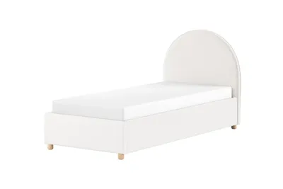 Produktbild von VIPACK - MOON Polsterbett 90x200cm mit Bettkasten, inkl Lattenrost, Bezug trendiger Boucle Stoff in Weiß