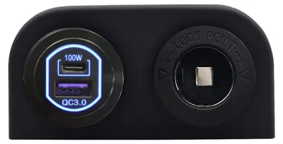 Produktbild von ProRide 12-24V USB/USB-C Autoladegerät 2 Anschlüsse 100W QC3.0 Blau