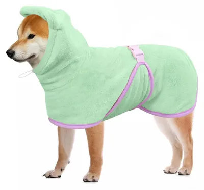 Produktbild von Mikrofaser-Handtuch und Bademantel für Hunde, super saugfähig