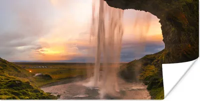 Produktbild von MuchoWow® Poster Wasserfall - Island - Natur 40x20 cm - Poster für die Wand - Poster Schlafzimmer