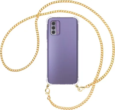 Produktbild von Handykette Backcover-Schutzhülle mit Band (Metall goldfarben) für Nokia G42 5G (6.56'') - goldfarbene Kette