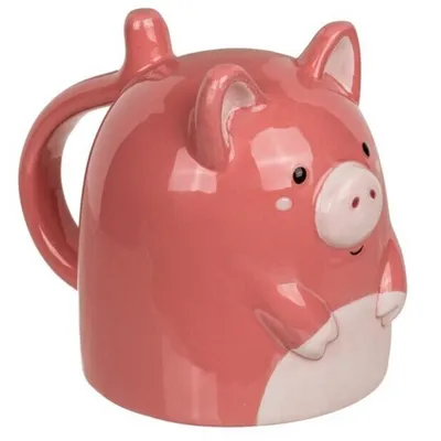 Produktbild von Kopfüber-Tasse Schwein ca. 12x14 cm Kaffetasse mit Wendefunktion 500ml