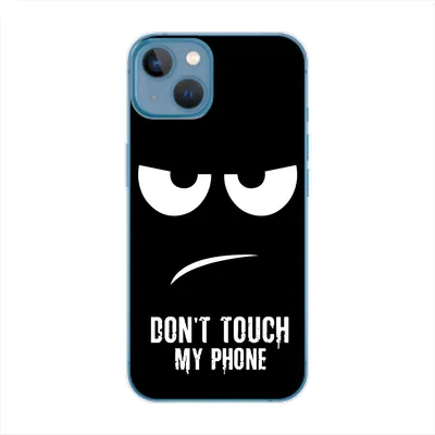 Produktbild von König Design Hülle kompatibel mit Apple iPhone 14 Kunststoff Soft Handyhülle - Handy Case Dont Touch My Phone Schwarz