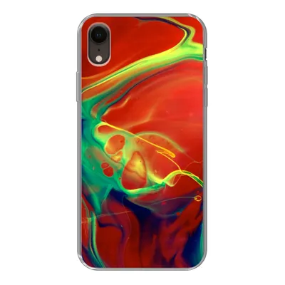 Produktbild von MuchoWow® Handyhülle Schutzhülle Hülle für iPhone XR Kunst - Tinte - Farben - Psychedelisch Silikon Softcase Handy Hülle - Schutzdeckel