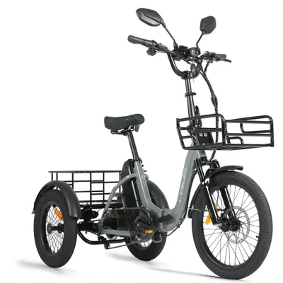Productafbeelding van AG1 PRO, inklapbare elektrische driewieler, 90 Nm, 48V 20Ah, voorste opbergmand + achterste opbergkoffer, draagvermogen 150 kg