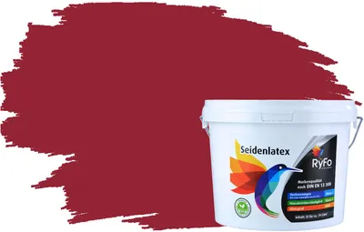Produktbild von RyFo Colors Seidenlatex Trend Rottöne Kirschrot 3l - bunte Innenfarbe, weitere Rot Farbtöne und Größen erhältlich