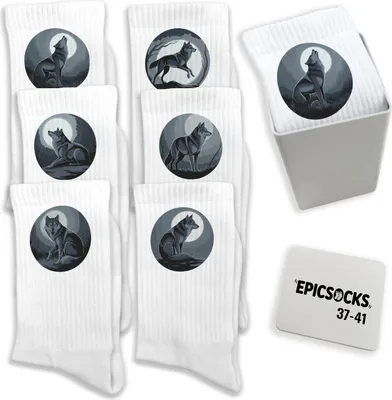 Produktbild von epicsocks Wolfsnacht Socken in 37-41 im