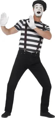 Produktbild von Klassischer Pantomime - Kostüm für Fasching Halloween Größe: L