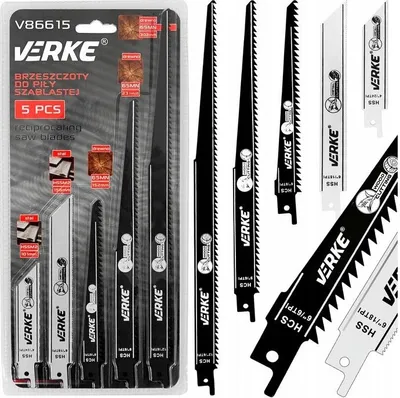 Produktbild von Verke V86615 Säbelsägeblatt-Set 5-teilig Metall Holz