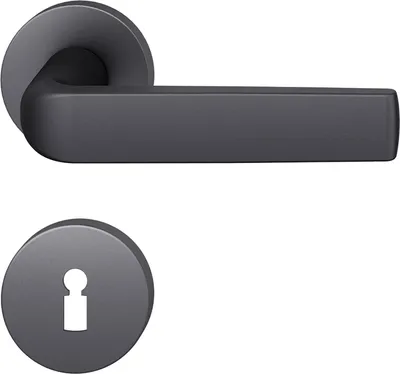 Produktbild von FSB Drückergarnitur 121267 ASL - Türgriffe mit Rosetten BB, Alu schwarz matt