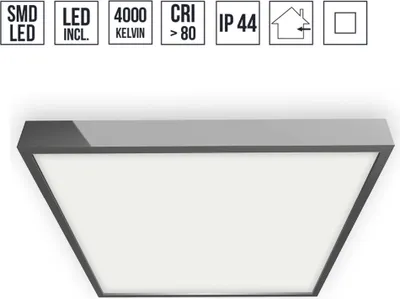 Imagen del producto de Lámpara de techo LED LENYS, 6W, 4000K, IP44, cromo/blanco L: 90, B: 24, H: 90