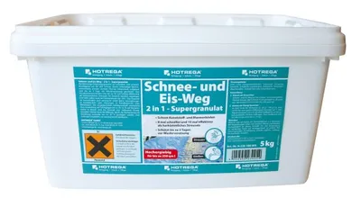 Produktbild von HOTREGA Schnee und Eis Weg 2in1 - Supergranulat 5L - Taumittel, Auftaugranulat, Streumittel, Auftausalz - Bis zu 250 m²