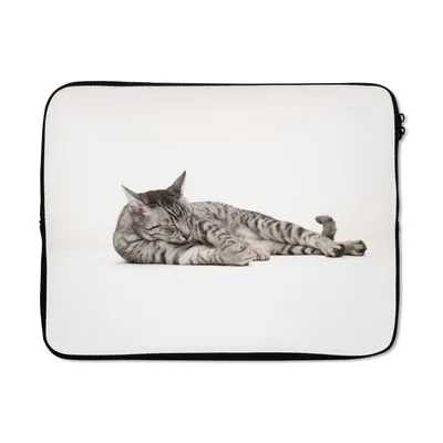 Produktbild von MuchoWow® Laptop Hülle 15 Zoll Katze putzt sich selbst Laptoptasche - Laptoptasche - Sleeve - Rundum-Schutz