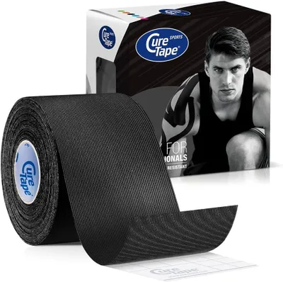Produktbild von CureTape® Kinesiologie Tape | Elastisches Kinesiotapes mit +25% Klebekraft | Wasserfestes & Latexfreies Kinesiotape | Sporttape