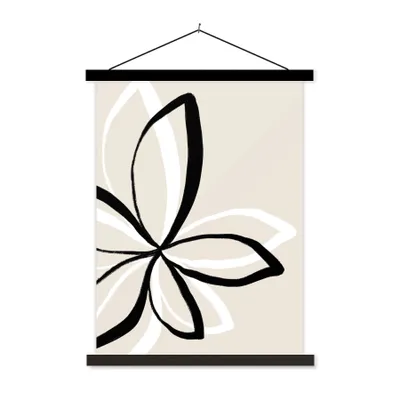 Produktbild von MuchoWow® Textilposter Blumen - Abstrakt - Minimalismus 90x120 cm mit schwarzem Rahmen - Dekoration