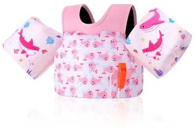 Produktbild von MoKo Kinder Schwimmflügel, Schwimmweste 9-23 kg, Rosa Whale – Größe Für 20-50 lbs