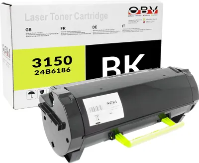 Produktbild von Toner kompatibel Lexmark 24B6186 Schwarz – für Lexmark M3150 MX3150 – 16.000 Seiten