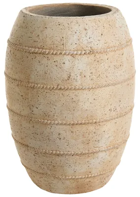 Produktbild von BELIANI Blumentopf Beige Zement Rund 40 x 56 cm Modernes Design Großer Blumenkübel Garten Balkon Innen- und Außenbereich