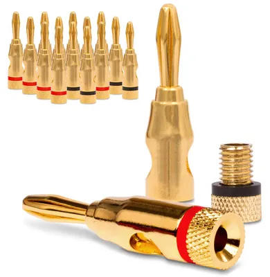 Produktbild von 16x Bananenstecker vergoldet High End Bananas UC-Express 24K für Kabel bis 6mm²
