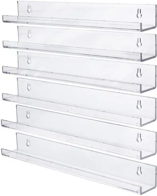 Produktbild von Unyqoos ® Acryl Wandregal Set 6 Stück - Transparentes Wandregal für Wohnzimmer, Badezimmer, Schlafzimmer und Küche