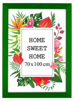 Obrázek produktu pro MG Design, rámeček zelené barvy, 70 x 100 cm – vyrobený z pravého dřeva s akrylovým sklem, určený k zavěšení i k postavení, vhodný pro fotografie, plakáty a puzzle