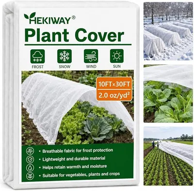 Imagen del producto de Tela antiheladas, 56,7 g/m², 3 x 9 metros, cubierta para plantas para protección contra heladas