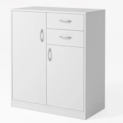 Obrázek produktu pro Moderní komoda se zásuvkami a policemi v podkroví bílá Skandinávská dvířka 74 cm