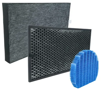 Produktbild von vhbw 3-teiliges Filter-Set kompatibel mit Sharp KC-C150E Luftreiniger - HEPA-Filter, Aktivkohlefilter, Befeuchtungselement