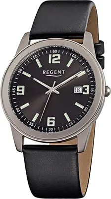 Produktbild von Regent Titan Herren Uhr F-845 Quarzuhr Armband schwarz D2URF845