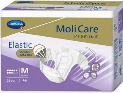 Obrázok produktu pre MoliCare® Premium Elastic 8 kvapiek - veľkosť M, 26 kusov pre maximálnu ochranu pred ťažkou inkontinenciou