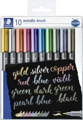 Produktbild von Staedtler - Pinselpen Metallic Penny von 10 Farben | Enui a 10 Stück | 50 Stück
