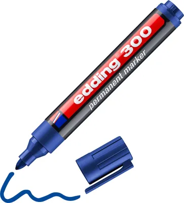 Produktbild von Edding 300, Blau, Schwarz, Blau, 1,5 mm, 3 mm, 10 Stück(e)