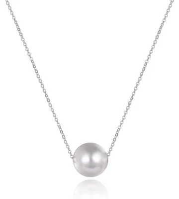 Produktbild von Choker Halskette Damen Mädchen 925 Sterling Silber Süßwasser Zuchtperle 5-6mm 14 Zoll
