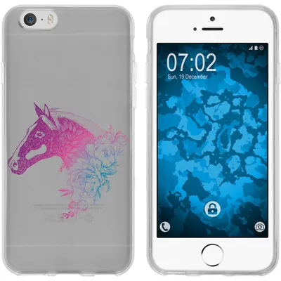 Produktbild von PhoneNatic Case kompatibel mit Apple iPhone 6s / 6 Silikon-Hülle Floral Pferd M5-6