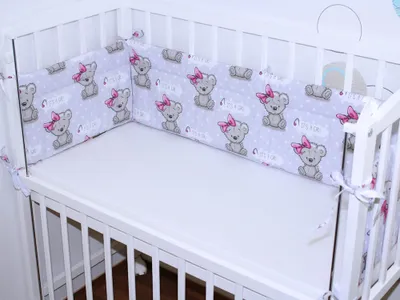 Produktbild von PRIMAWELA Baby Nestchen 170 cm für Beistellbett 40x90 cm Baby Bettumrandung Luftschutz - 17. Girl Bärchen