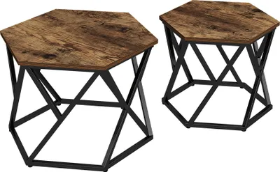 Produktbild von Couchtisch-Set Vicco Fyrk Eiche rustikal 57 x 57 cm 2er-Set, Model 50043