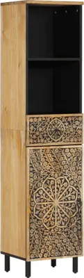 Image de Armoire de salle de bain 38x33x160 cm bois massif de manguier