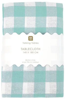 Obrázek produktu pro Ubrus Talking Tables – mátově zelený kostkovaný – 140 x 180 cm – směs bavlny (80 % bavlna, 20 % polyester) – styl Bistro Chic