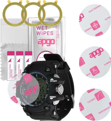 Produktbild von apgo 3 Stück Schutzglas, klar, kompatibel mit Garett Strong Smartwatch, Hybrid 8H, Ersatz für Hartglas, Displayschutzglas, Bildschirmschutz, Displayschutz, kratzfest