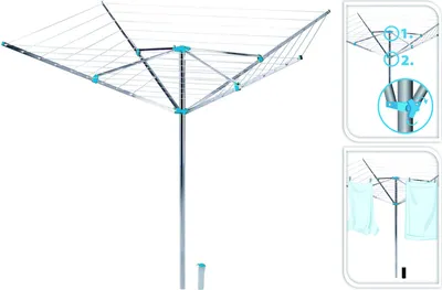 Produktbild von Wäschespinne Wäscheständer Wäscheleine Wäschetrockner Aluminium 180cm X010